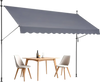 VEVOR 138 x 47" Patio Awning Retractable, Awning Sunshade Shelter with Manual Crank Handle, Outdoor Patio Canopy Sunsetter Deck, Adjustable Height from 86 to 122 in, for Patio/Balcony/Yard, Dark Gray