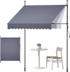 VEVOR Manual Retractable Awning, 78" Outdoor Retractable Patio Awning Sunshade Shelter, Height Adjustable Patio Door Window Canopy with Manual Crank Handle for Backyard, Garden, Balcony, Dark Gray