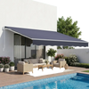 VEVOR Manual Retractable Awning, 11.5' x 9.8' Outdoor Patio Awning Retractable Sun Shade, Patio Door Window Water-Resistant Polyester Sunshade Shelter with Crank Handle for Deck, Balcony, Yard, Gray