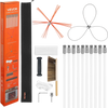 VEVOR Chimney Sweep Kit, 33 ft Maximum Extendable Length Chimney Brush, Chimney Cleaner Sweeper with Dual Brush Heads, Brush & Goggles, Fireplace Cleaning Tool for Square, Rectangle, Arch Chimneys