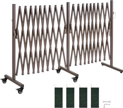 Vevor Safety Barrier Double Expandable Barricades 20' Flexible Mobile Folding Security Gate New