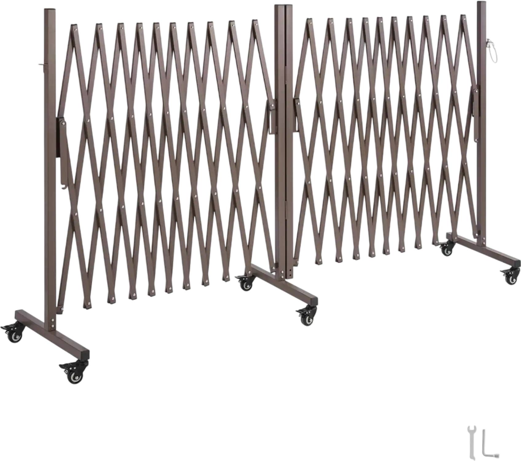 Vevor Expandable Barricade Double Expandable 27' Safety Barrier Rotatable Mobile Folding Security Gate New