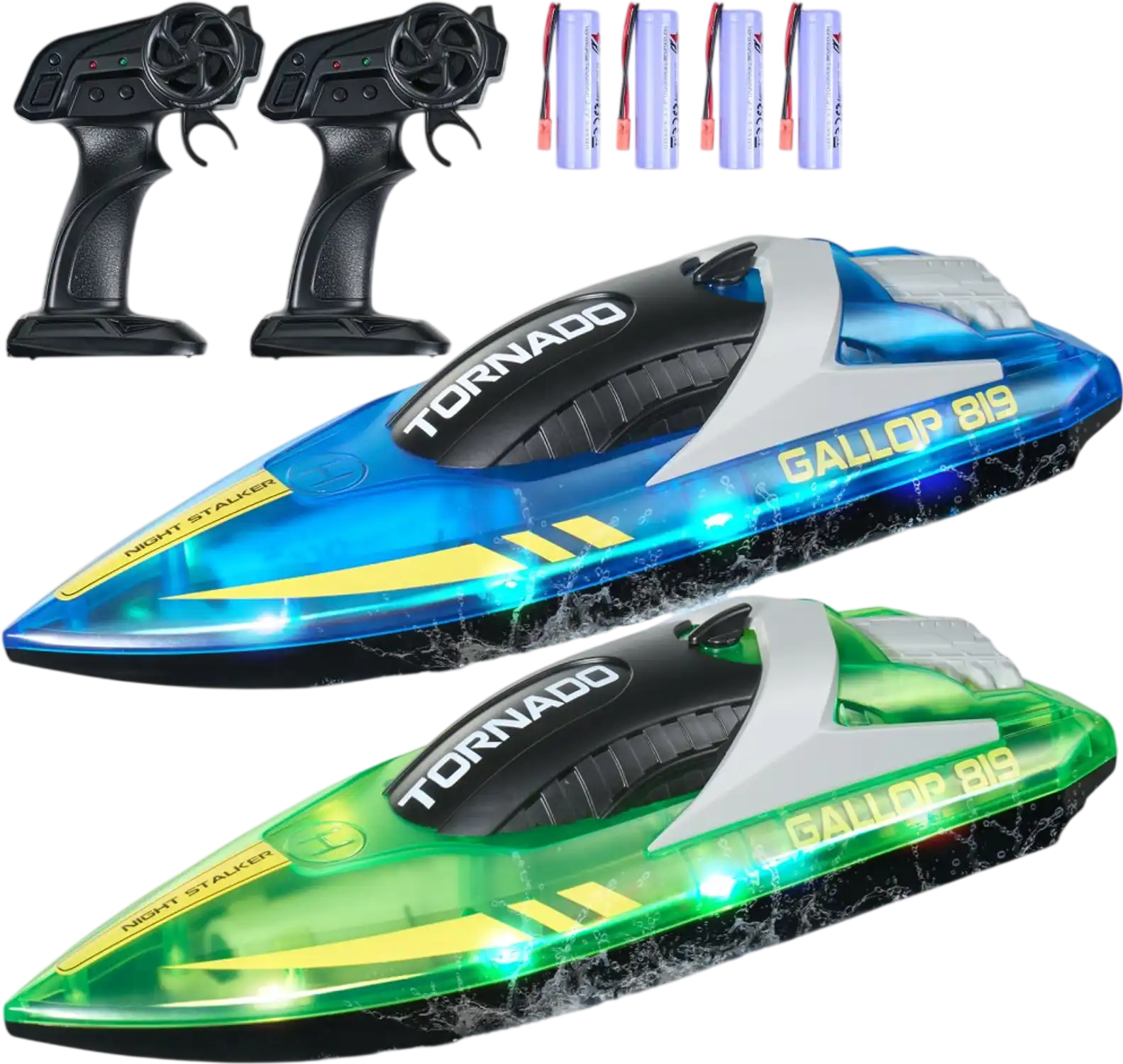 Vevor RC Boat 2-Pack 12 km/h Remote Control Racing Boat with LED Lights New