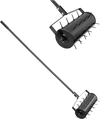 VEVOR Rolling Lawn Aerator, 18-inch Heavy-Duty Manual Rolling Aerator Lawn with Detachable Handle and 27 Iron Spikes, Rolling Lawn Aeration Tool for Garden Patio Yard Compacted Soils and Lawns, Black