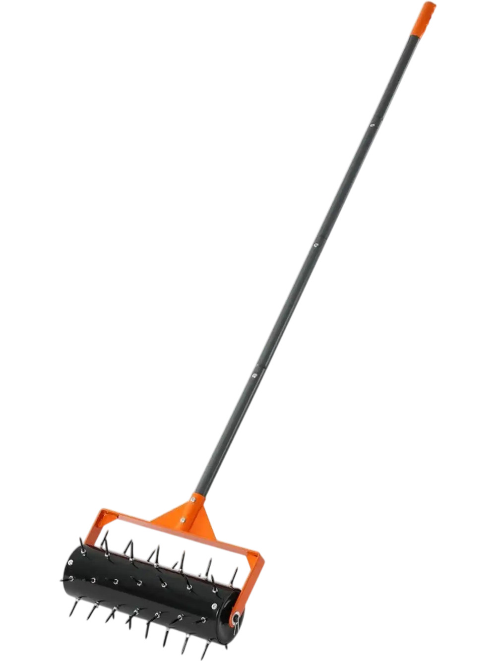 VEVOR Rolling Lawn Aerator, 15 in Manual Push Aerator Roller with 42 Spikes & 60 in Long Handle, Fillable Drum for Added Weight, Heavy-Duty Lawn Soil Penetrator for Garden Yard Compacted Soils