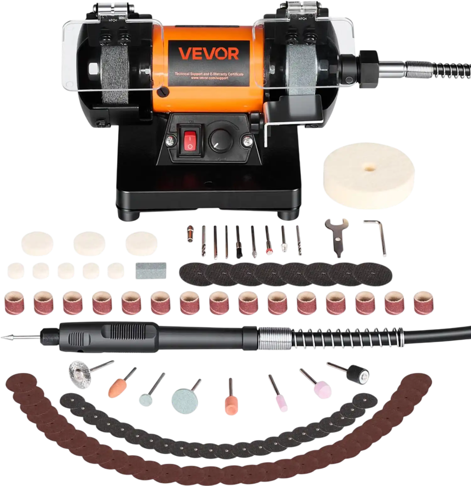 Vevor Bench Buffer Polisher Adjustable Speed Jewelry Polishing Machine New
