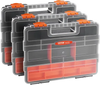 VEVOR 3-Pack Small Parts Organizer, 21 Compartments Tools Organizer Box with Removable Dividers, High-Quality PP Hardware Storage Box with Safety Latch & Portable Handle for Nuts, Bolts, Screws, Nails
