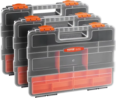 Vevor Small Parts Organizer 3-Pack 21-Compartment Box Set New