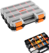 VEVOR Small Parts Organizer, 34-Compartment Double Side Tools Organizer Box with 24 Removable Dividers, PP Hardware Storage Box with Safety Latch & Portable Handle for Nuts, Bolts, Screws, Nails