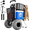 VEVOR Beach Dolly with Big Wheels for Sand, 20" x 15" Cargo Deck, Folding Sand Cart with 12" Balloon Wheels, 165 lbs Loading Capacity & 34" to 46" Adjustable Height, Heavy Duty Cart for Beach Camping