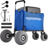 VEVOR Beach Cart with Large Wheels for Sand, 165 lbs Load Capacity, Heavy Duty Folding Beach Wagon with 12" Balloon Wheels, Storage Bag, 33" to 45" Adjustable Height, Dolly for Camping Fishing Garden