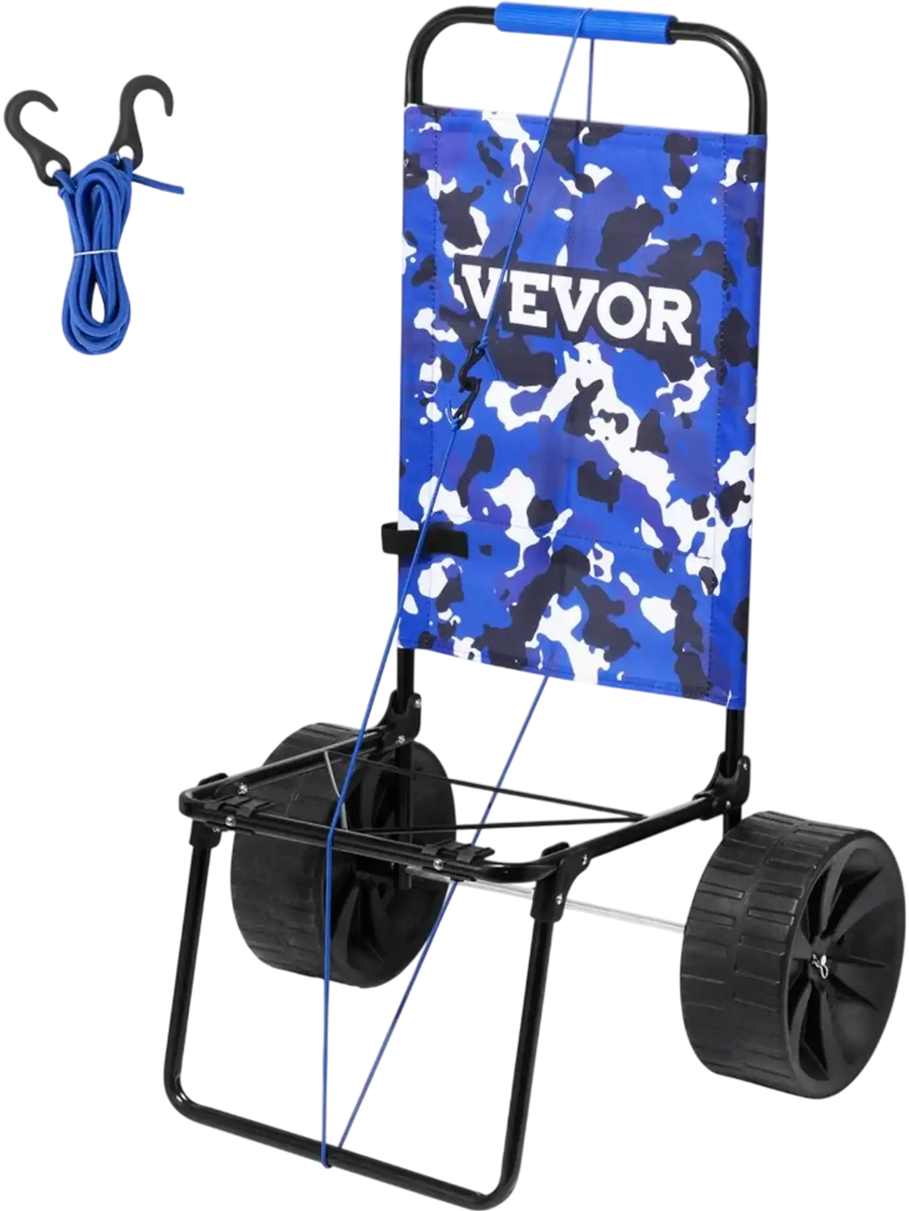VEVOR Beach Dolly with Big Wheels for Sand, 15.4" x 15.7" Cargo Deck, w/ 10" PE Solid Wheels, 69LBS Loading Capacity Folding Sand Cart, Heavy Duty Cart for Picnic, Camping, Fishing, Beach, Gardening