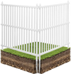 VEVOR 2 Panels Outdoor Privacy Screen, 48 x 48 in Air Conditioner Fence with 19.7 in Ground Stakes, Pool Equipment Enclosure, Strip Vinyl Privacy Fence, Ideal for Trash Can and A/C Units, White