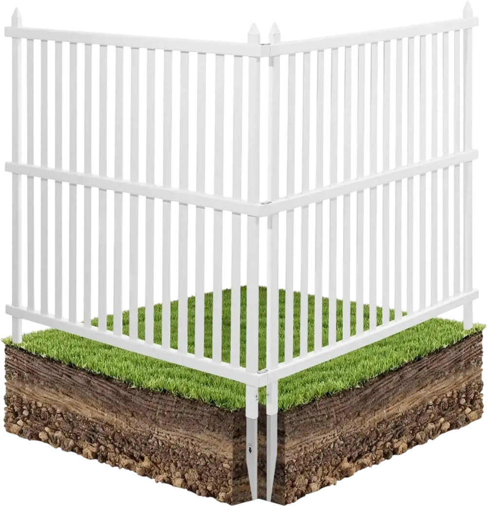 VEVOR 2 Panels Outdoor Privacy Screen, 48 x 48 in Air Conditioner Fence with 19.7 in Ground Stakes, Pool Equipment Enclosure, Strip Vinyl Privacy Fence, Ideal for Trash Can and A/C Units, White