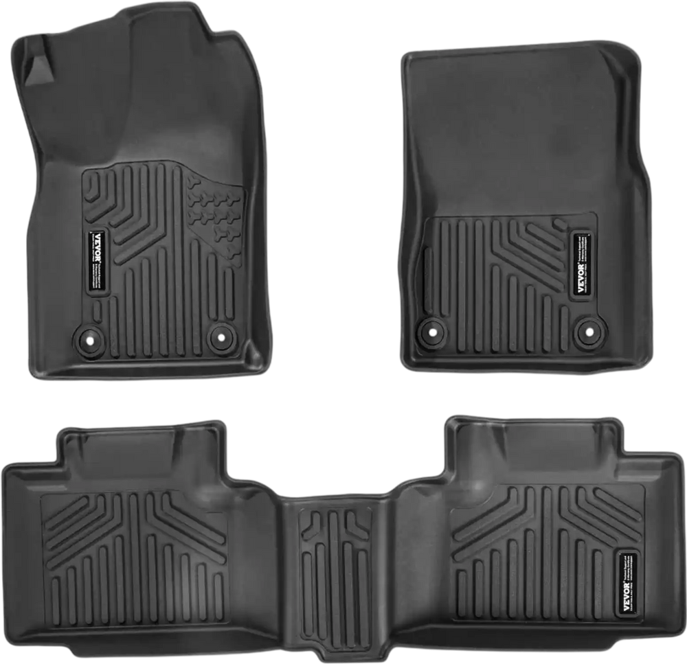 VEVOR Automotive Floor Mats, Fits for Dodge Durango / Jeep Grand Cherokee 2016-2024 / 2016-2021, 3 pcs Front and 2nd Row Liners, All Weather Custom Fit TPE Vehicle Floor Mats, Easy to Clean, Black