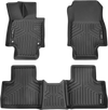 VEVOR Automotive Floor Mats, Fits for Toyota RAV4 (Not for Hybrid or Prime) 2019-2024, 3 pcs Front and 2nd Row Liners, All Weather Custom Fit TPE Vehicle Floor Mats, Easy to Clean for SUV, Black