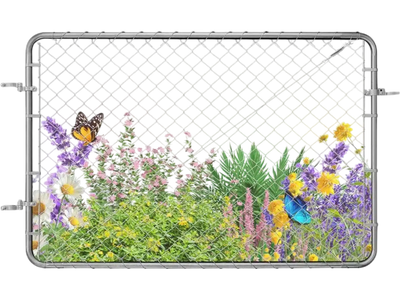 VEVOR Chain Link Fence Gate, 72 x 48 in, Adjustable Chain Link Fence Panel, Fit 2.2-6 ft (W) x 6 ft (H) Garden Fence Gate Opening, Rust-Resistant Galvanized Fencing Gate for Farm, Posts Not Included