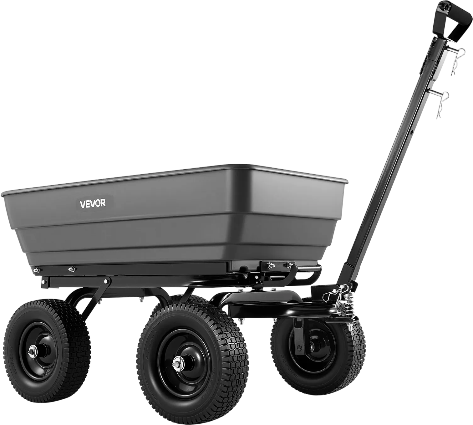 Vevor Garden Dump Cart 1200 lb. Load Capacity 6 Cu. Ft. with Convertible Tow Handle New