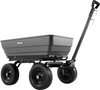VEVOR Garden Dump Cart, 1200 lbs Poly Dump Cart, 6 Cu. Ft. Garden Carts Dumps Wagon with 2-in-1 Convertible Handle, 90° Quick-Dumps Mechanism, 180° Swivel Wheels, Yard Wagon for Plants, Soil, Crops