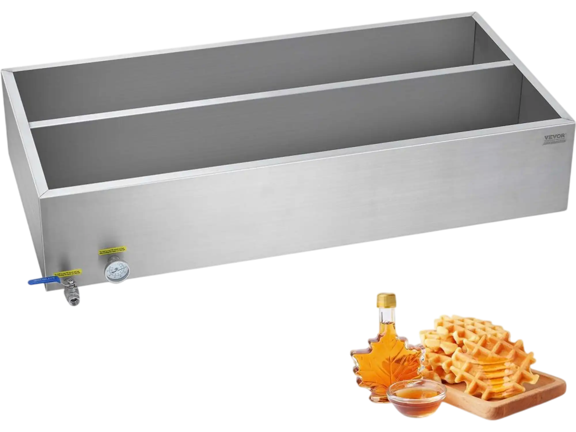 Vevor Maple Syrup Evaporator Pan 47 gal Stainless Steel Flat Pan with Thermometer New