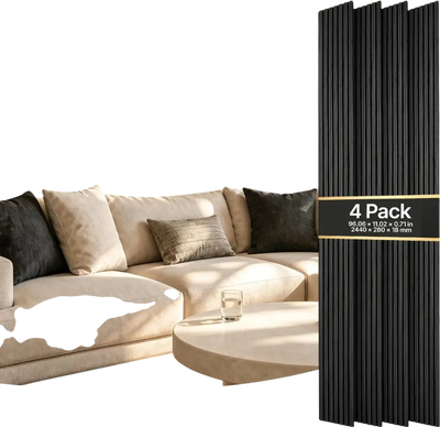 Vevor Acoustic Slat Wall Panels Black Oak Sound Absorbing 96.1