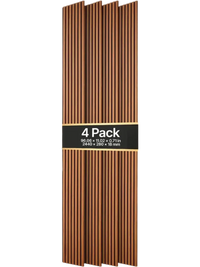 VEVOR Wood Wall Panels, 96.1 x 11 inches, Acoustic Slat Panels, Dark Teak, Sound Absorbing for Living Rooms, Bedrooms, Offices, Studios, Interior Wall Decor, MDF & PET Construction, Screw Kit, 4-Pack