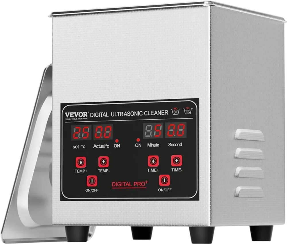 VEVOR Ultrasonic Cleaner, 1.3L Professional 60W Cleaning Machine with Timer & Heater, 40kHz Digital Ultrasonic Cleaner with Basket for Watch Glasses Jewelry Retainer Industrial Parts Tools