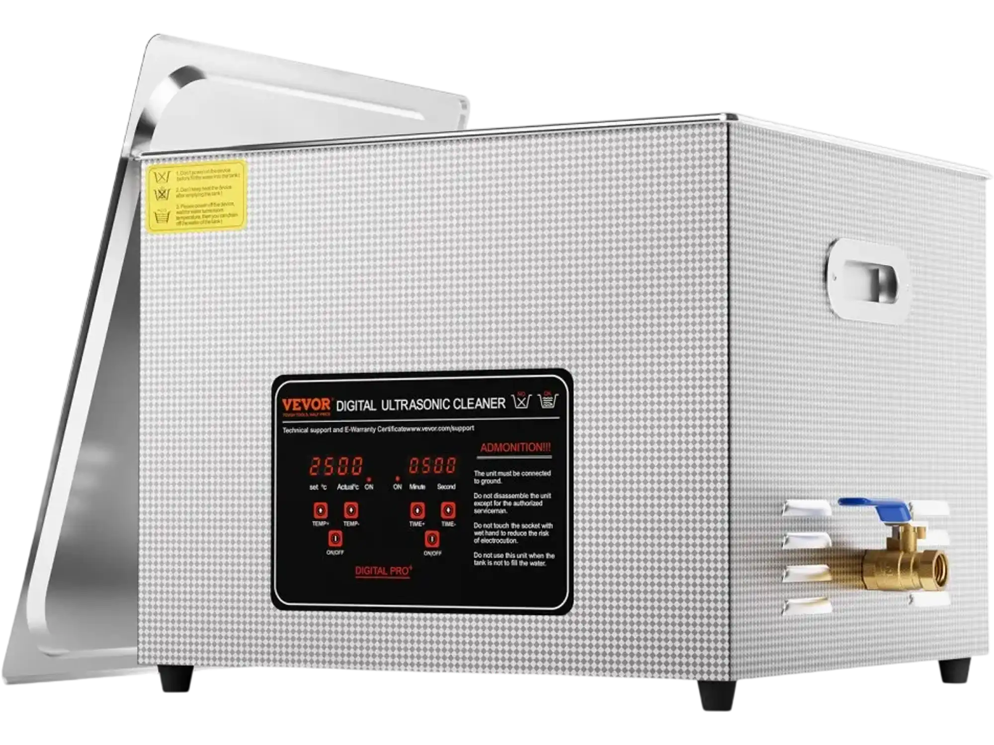 Vevor Ultrasonic Cleaner 15L Digital Sonic Machine with Heater Timer Basket New