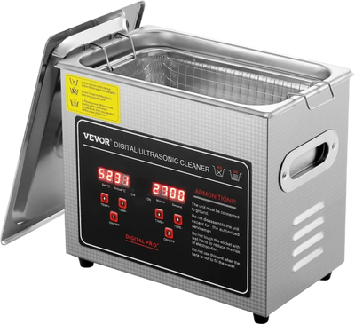 VEVOR Ultrasonic Cleaner with Digital Timer & Heater, Professional Ultra Sonic Jewelry Cleaner, Stainless Steel Heated Cleaning Machine for Glasses Watch Rings Small Parts Circuit Board (3L)
