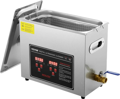 VEVOR Ultrasonic Cleaner with Digital Timer & Heater, Professional Ultra Sonic Jewelry Cleaner, Stainless Steel Heated Cleaning Machine for Glasses Watch Rings Small Parts Circuit Board (6L)