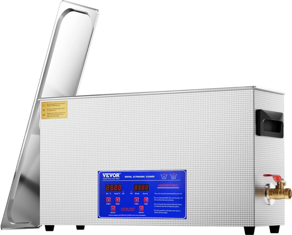 VEVOR 10L Ultrasonic Gun Cleaner, 300W Professional Ultra Sonic Cleaning Machine with Timer & Heater, 40kHz Digital Ultrasonic Cleaner with Basket for Gun Parts, Bullets, Military Supplies