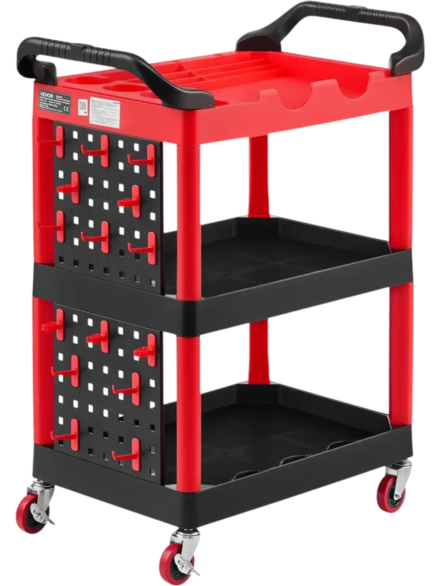 Vevor Utility Cart 3-Tier Rolling Service Cart 300 lbs Capacity New