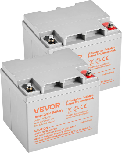 Vevor Deep Cycle Battery 12V 35Ah Lead Acid AGM Technology 2 Pack New
