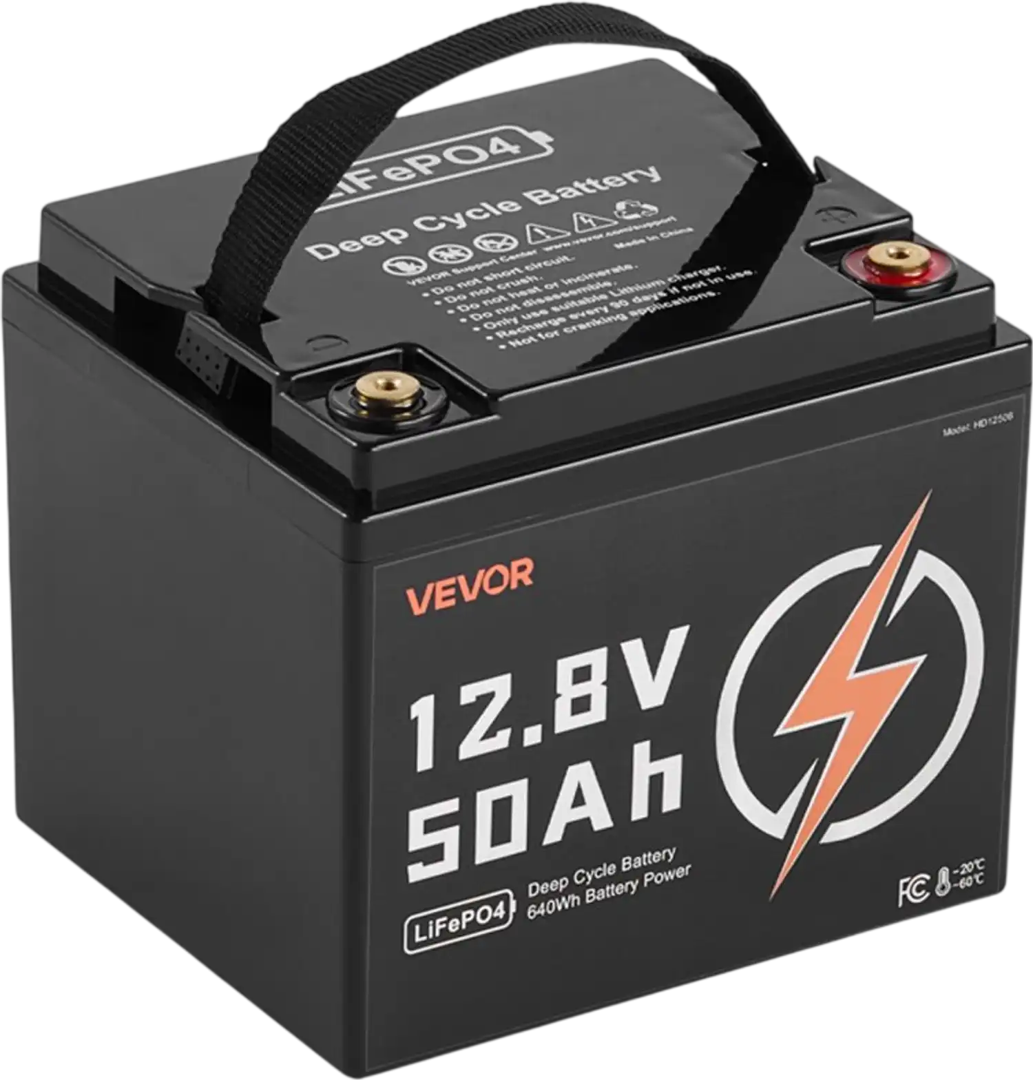 Vevor Deep Cycle Battery 12.8V 50Ah LiFePO4 Lithium Iron Phosphate New