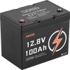 VEVOR 12V 100Ah LiFePO4 Battery, Up to 15000 Cycles, Deep Cycle Lithium Iron Phosphate Battery with Built-in BMS, Low Temperature Protection, 10 Years Lifetime, for Solar Off-Grid Home Energy Storage