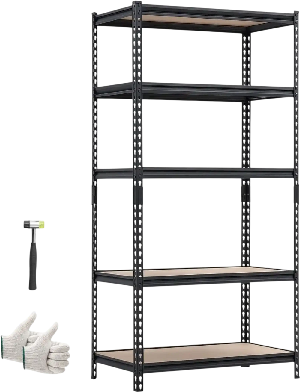 VEVOR Storage Shelves, 5-Tier Adjustable, 2000 lbs Capacity, Heavy Duty Garage Storage Shelving Unit, Metal Utility Rack Shelf, for Garage Warehouse Basement Kitchen, 36.34" W x 18.07" D x 71.38" H