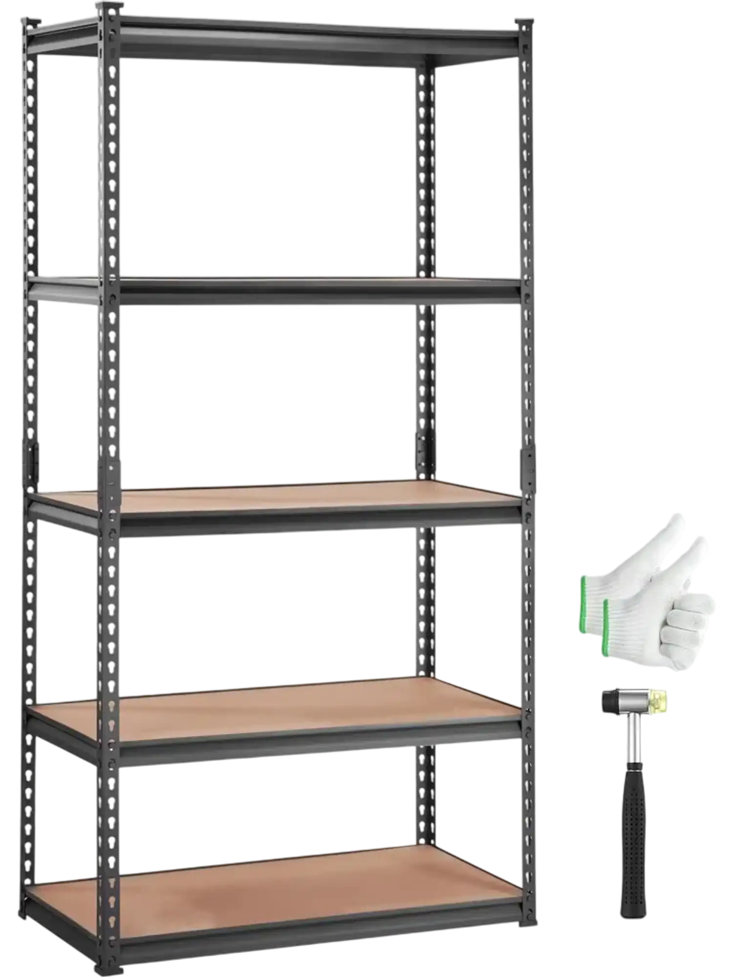 Vevor Storage Shelving Unit 5-Tier Adjustable Heavy Duty Garage Shelves Utility Rack Black 35.43