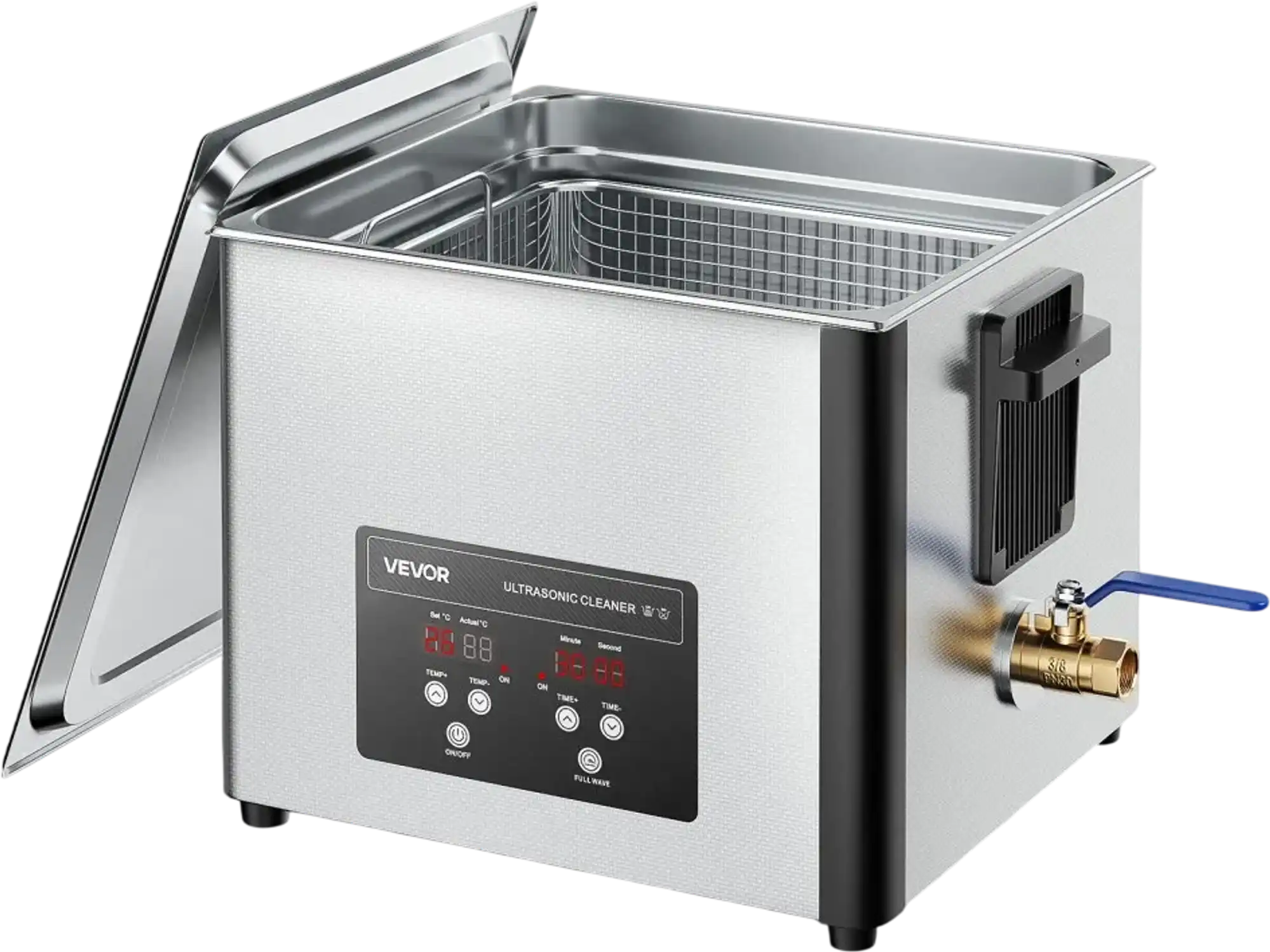 Vevor Ultrasonic Cleaner 15L Professional Stainless Steel 40kHz Digital Display New