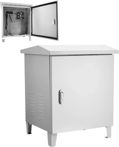 VEVOR Pond Aerator Weatherproof Outdoor Cabinet, Housing for Pond Aerator with Cooling Fan & AC Power Outlet, 16.9 x 19.7 x 22.8 in, Water Garden Aeration Box, Fits Most Aeration Compressors