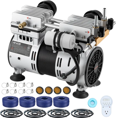Vevor Pond Aerator Aeration System for Lakes up to 3 Acres with 1 HP Compressor & 4 Diffusers New
