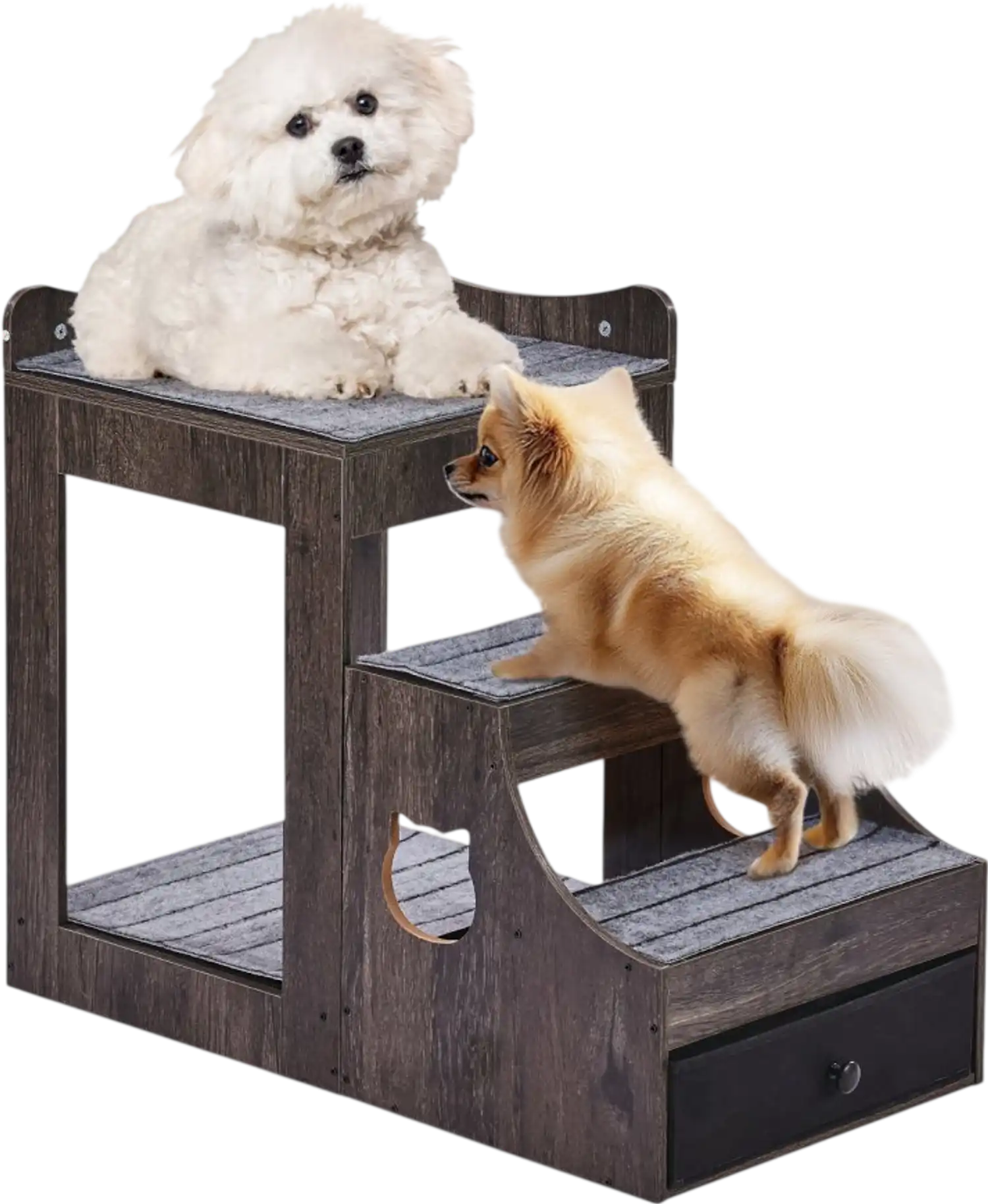 Vevor Pet Bunk Bed Gray Window Perch with Stairs and Storage New