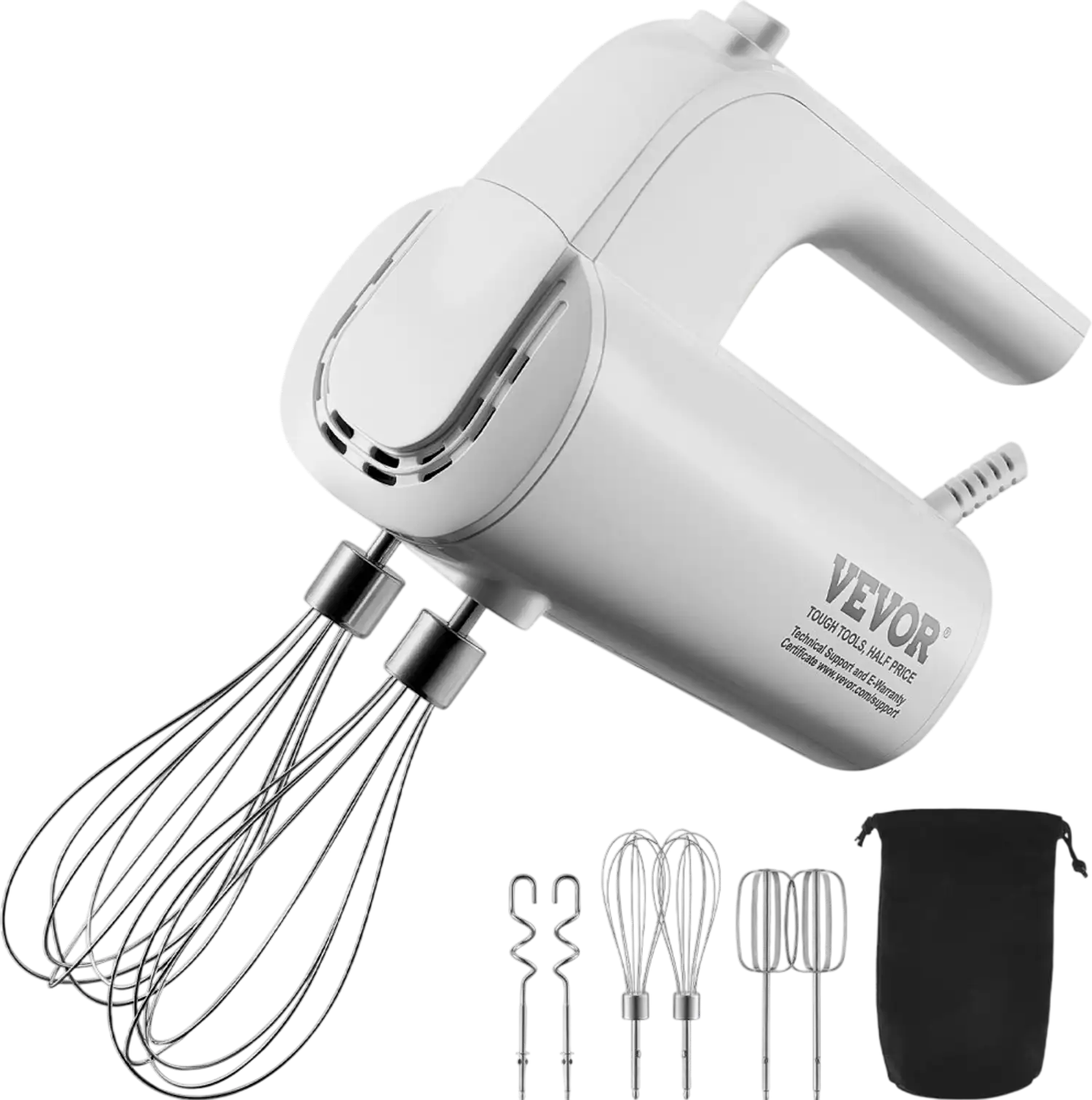 Vevor Hand Mixer 5-Speed 200W Digital Electric Portable Handheld Mixer New