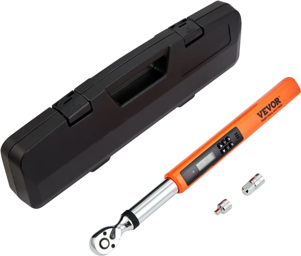 VEVOR Digital Torque Wrench, 3.7-37ft.lb/5-50n.m 3/8" Drive Electronic Torque Wrench, Torque Wrench Kit Torque Range Accurate to ±2%,  3-Mode Adjustable Torque Wrench Set with LED Buzzer Calibration