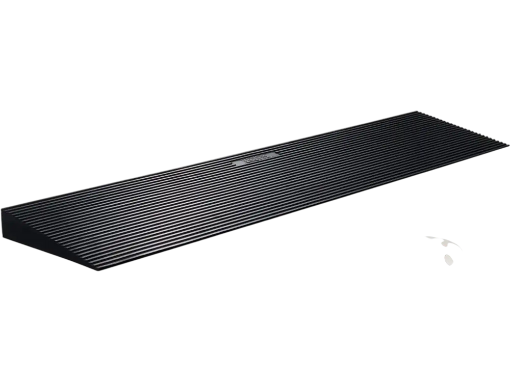 VEVOR 1.6" Rise Cuttable Threshold Ramp for Sweeping Robot, 35.4" Wide Natural Rubber Wheelchair Ramp, Non-Slip Solid Rubber Ramp with Double-Sided Tape for Doorways, Driveways, Bathroom, Smooth Tile