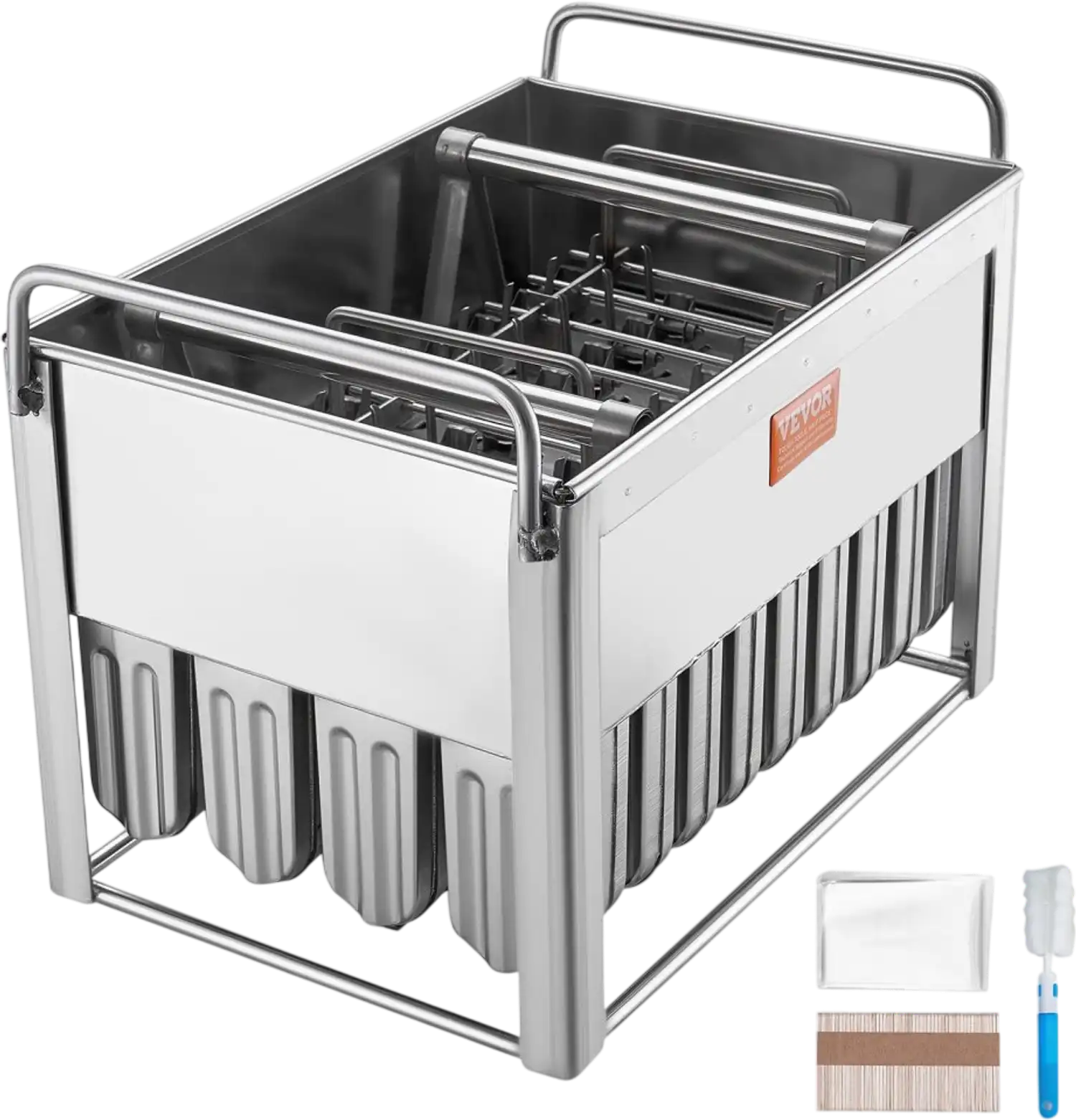 Vevor Popsicle Molds Commercial 40-Pc Round-Head Stainless Steel Ice Pop Mold Set New