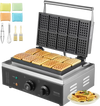 VEVOR Commercial Waffle Maker, 10PCS Rectangle Waffle Baker Machine, 1550W Non-Stick Stainless Steel Belgian Waffle Iron with Temp and Time Control, Handle, for Restaurant Bakery Snack Bar Family