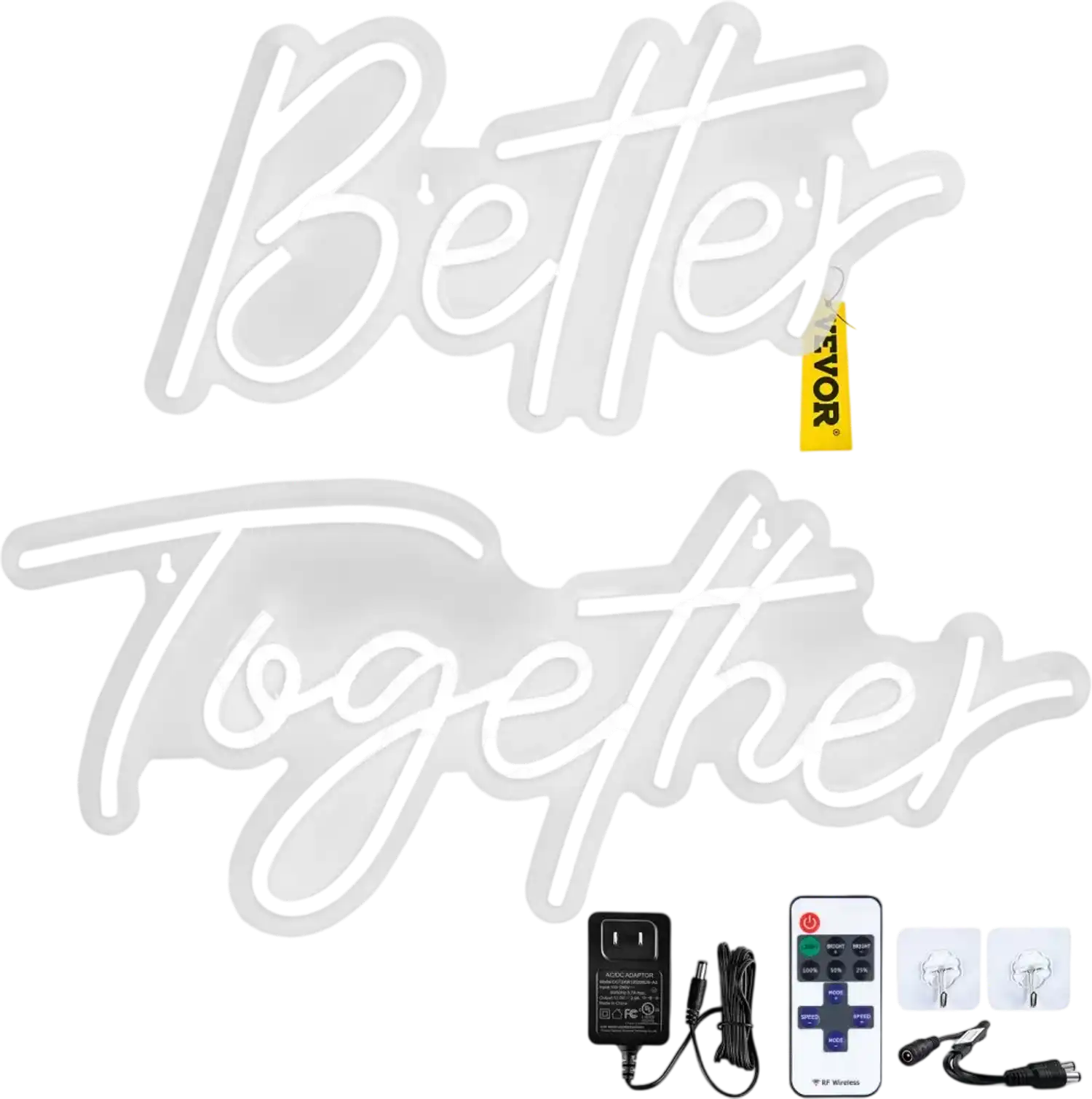 Vevor Neon Sign Better Together Warm White LED Wall Decor New