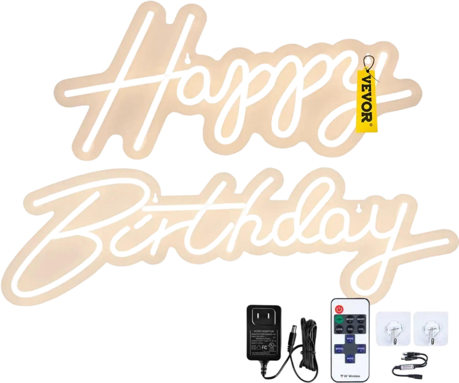 Vevor Neon Sign Happy Birthday LED Light Sign 16.5