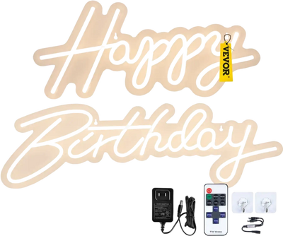 Vevor Neon Sign Happy Birthday LED Light Sign 16.5