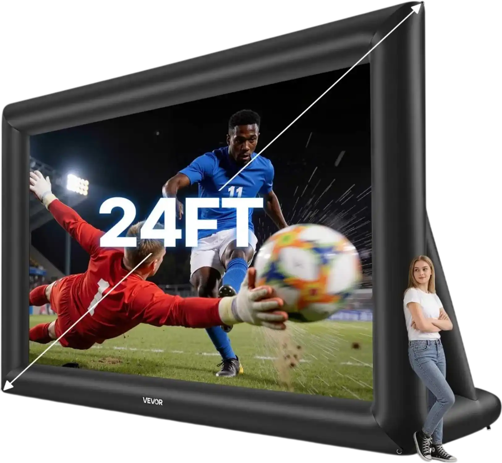 Vevor Inflatable Movie Screen 24' Outdoor Front/Rear Projection Screen with Storage Bag New